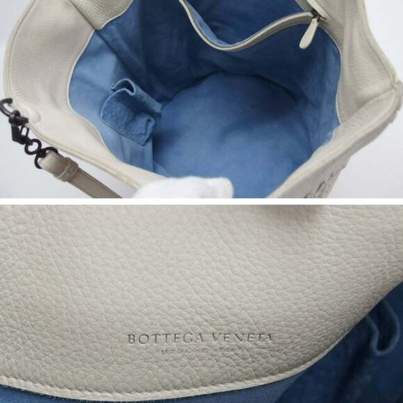 BOTTEGA VENETA White Intrecciato Shoulder Bag